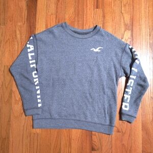 Hollister gray relaxed fit oversized sweatshirt, women's xxs